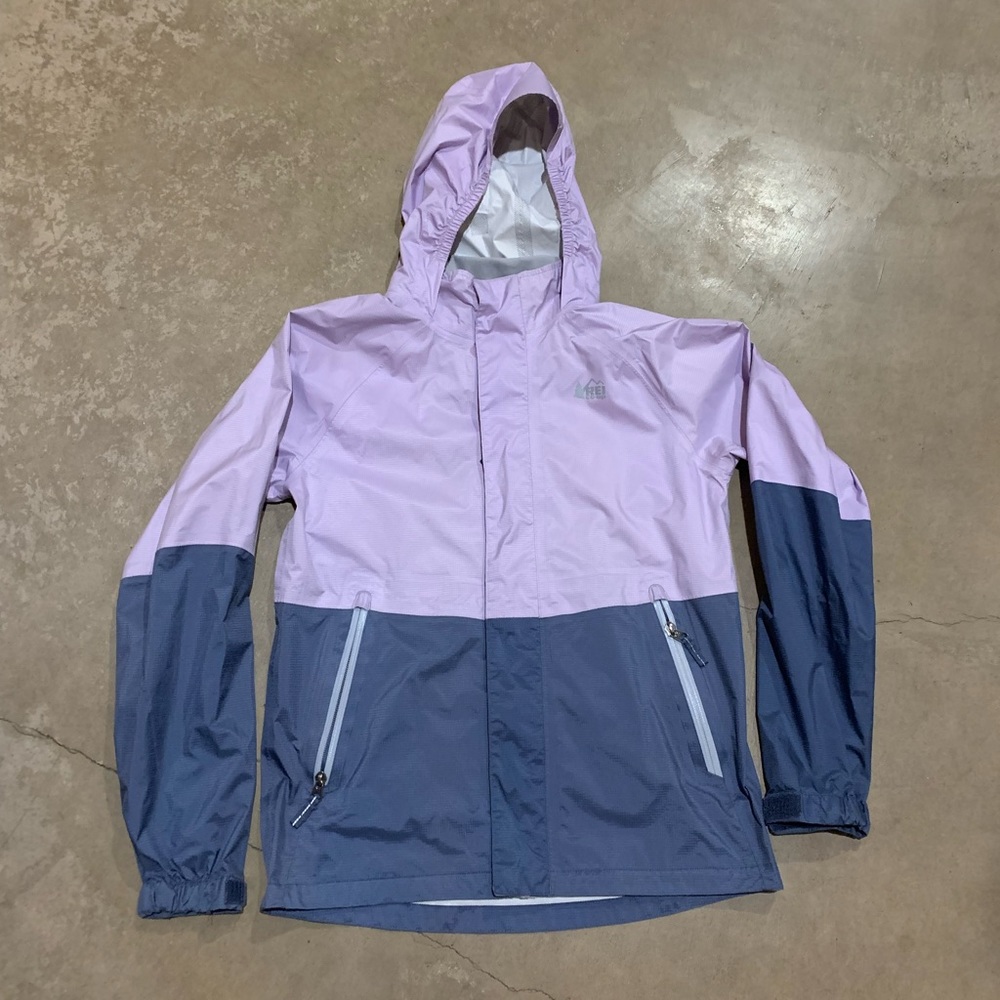 REI Kids Two-Tone Lavender & Navy Rain Jacket